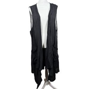 Paisley Vine Womens Black Lace Cardigan Sz 1X Whimsigoth Witchy Grunge Sheer